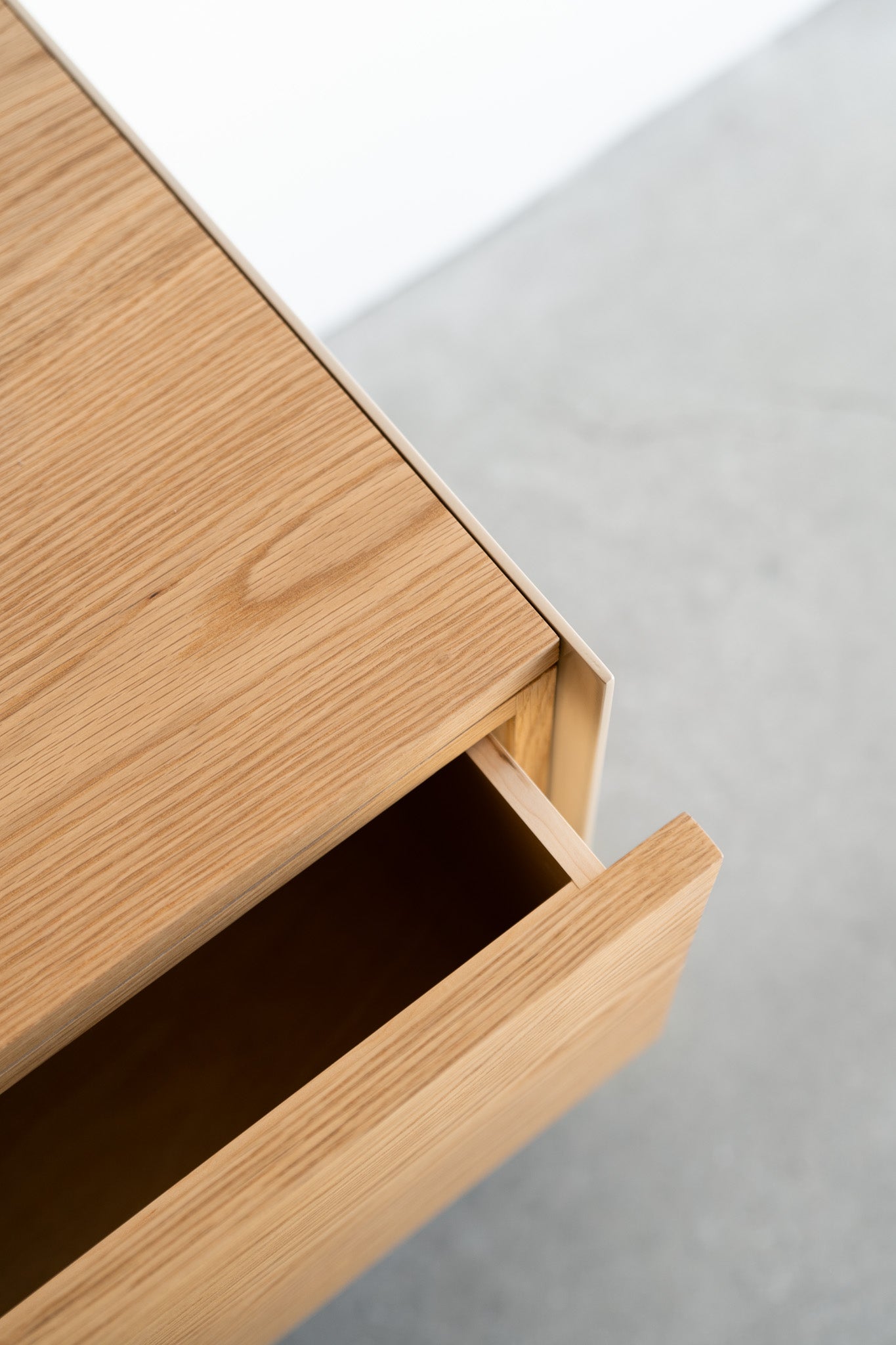 close up of wood drawer