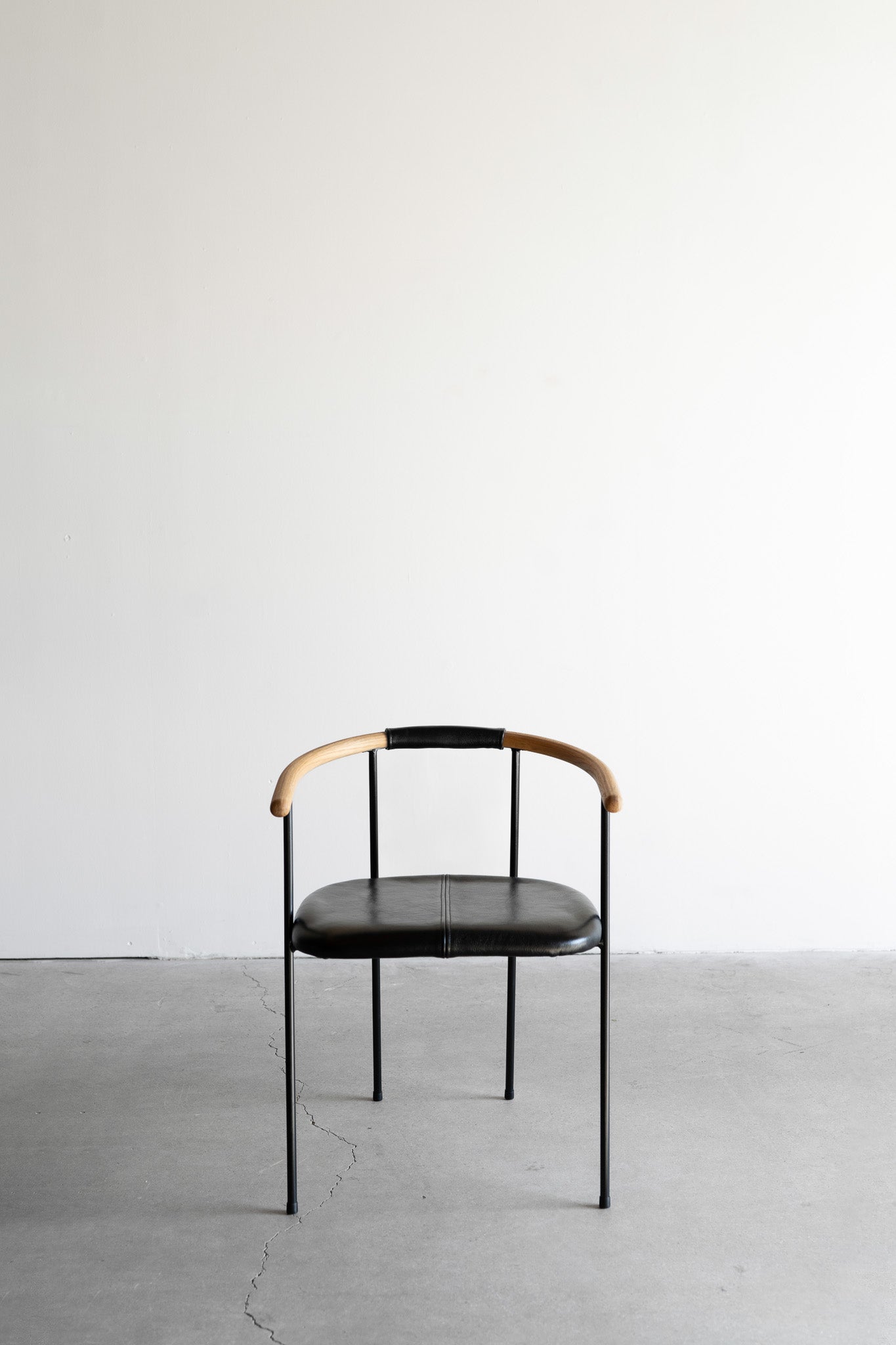 cleo dining chair black leather full shot
