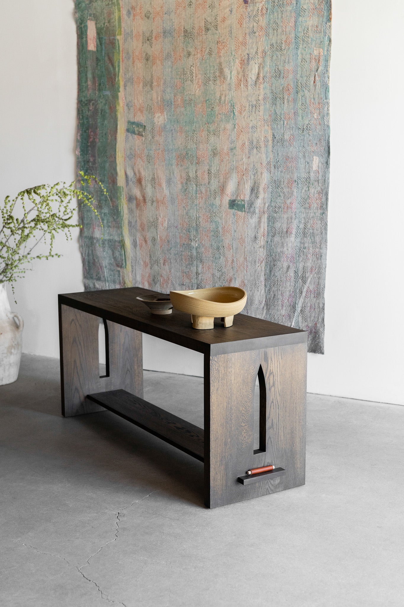 Flores console - full shot, styled