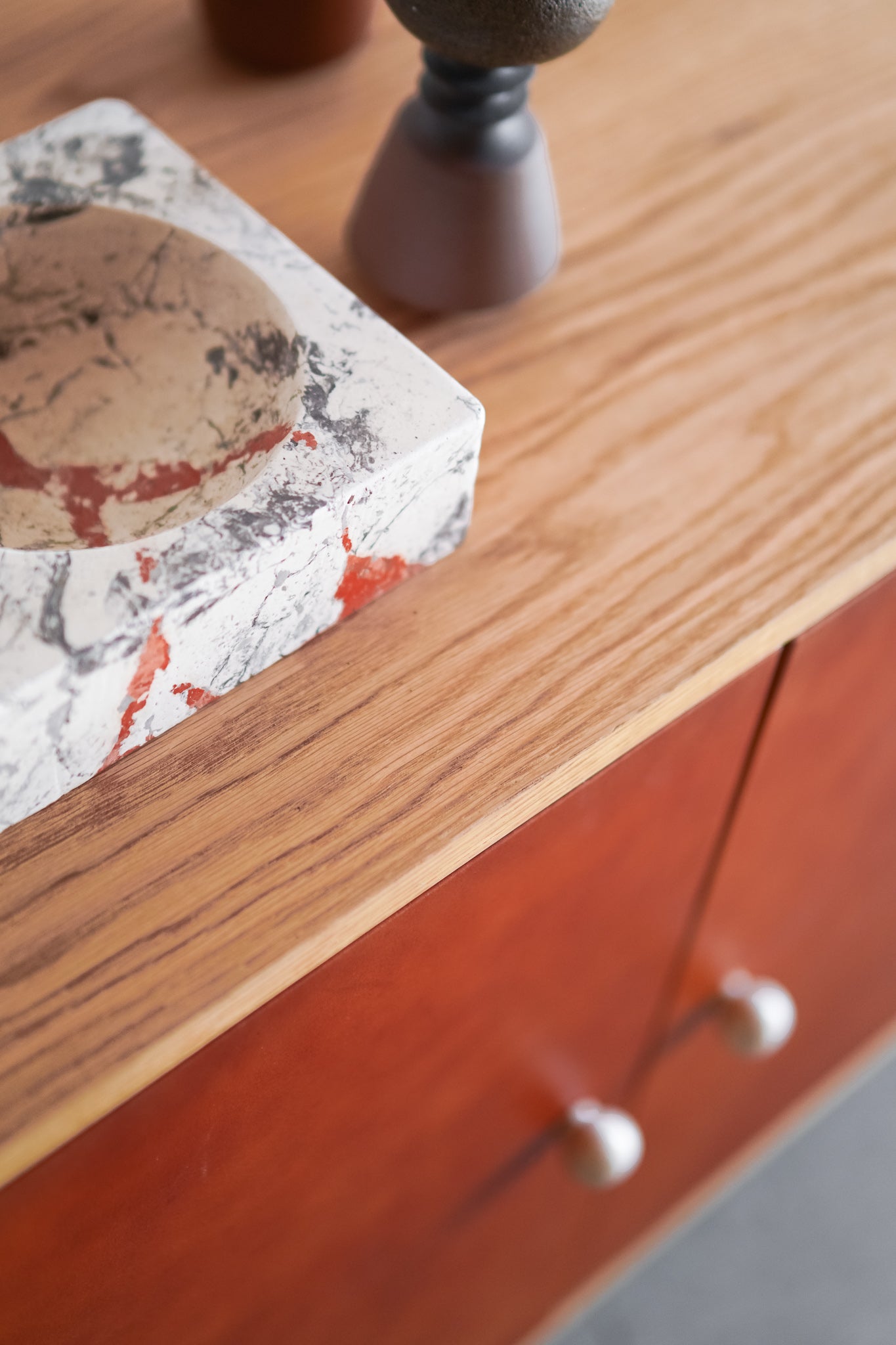 Morro credenza - leather wood cabinet