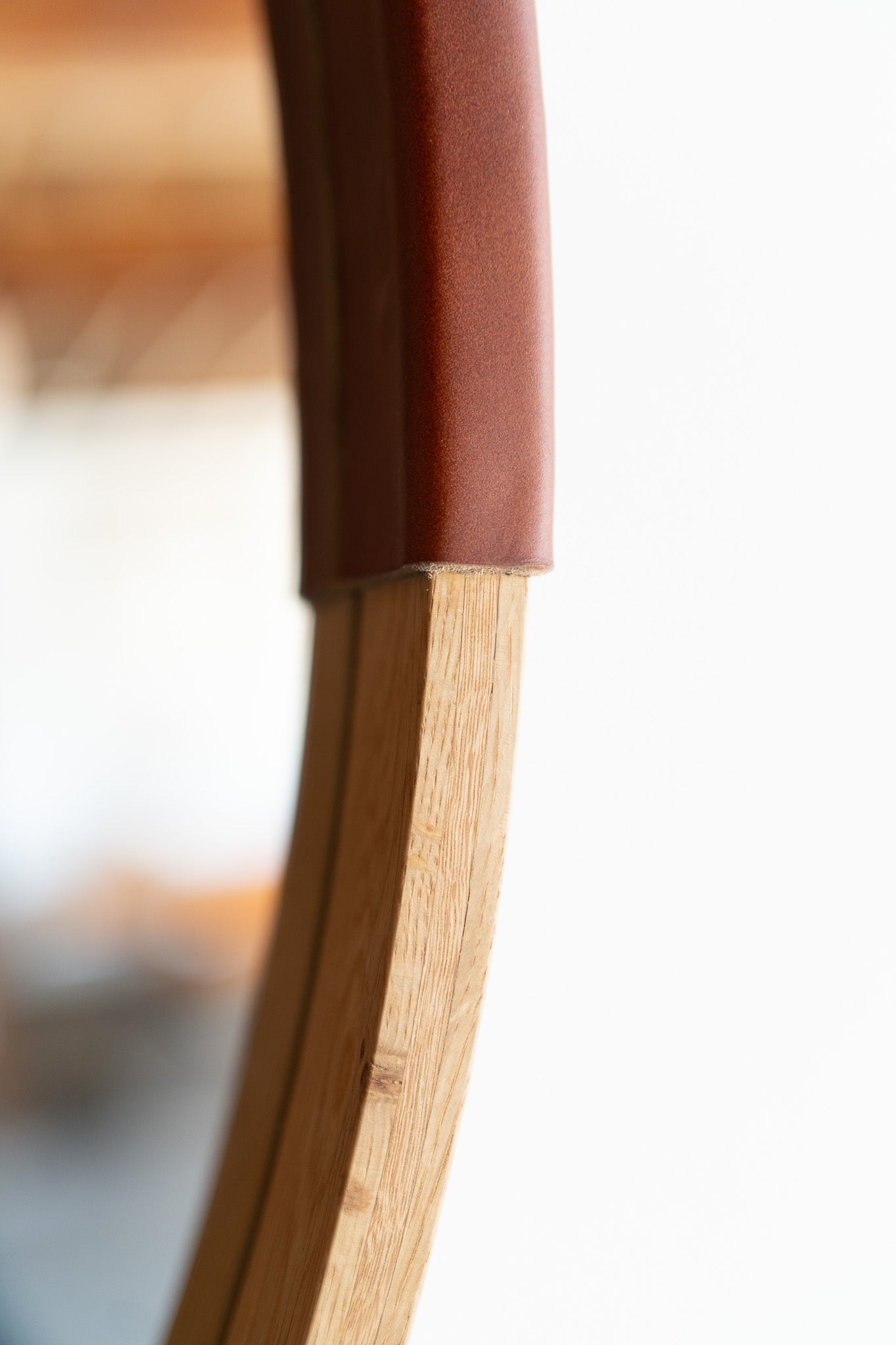 Carter mirror - close up on mirror leather