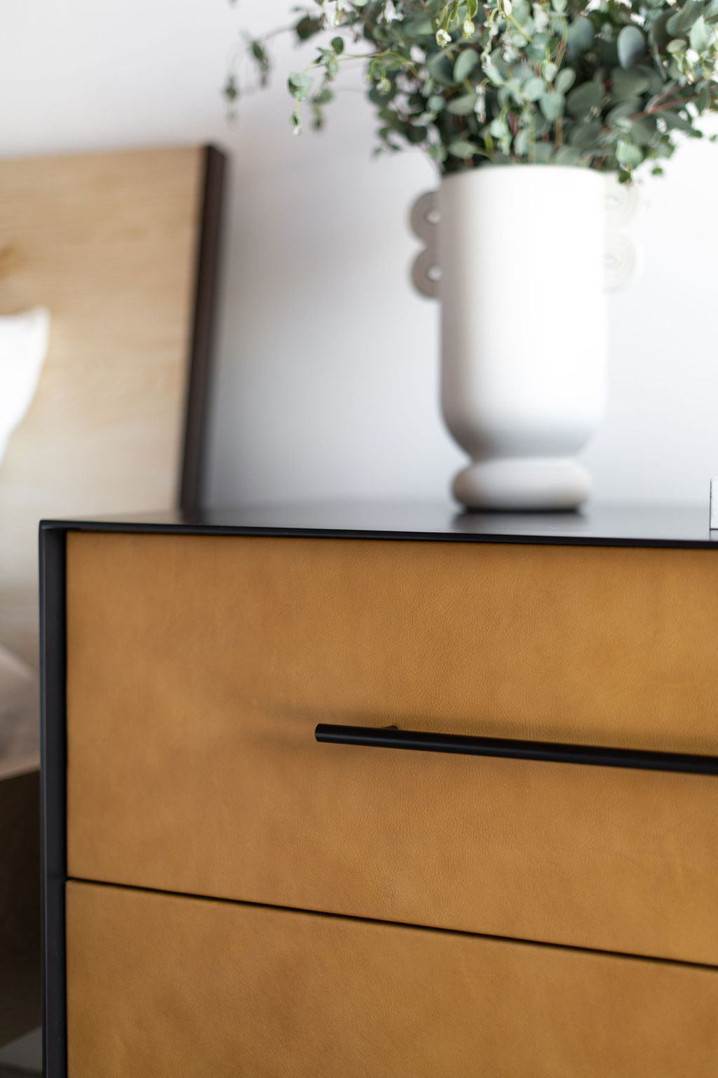 Top left close up shot of Bronson nightstand