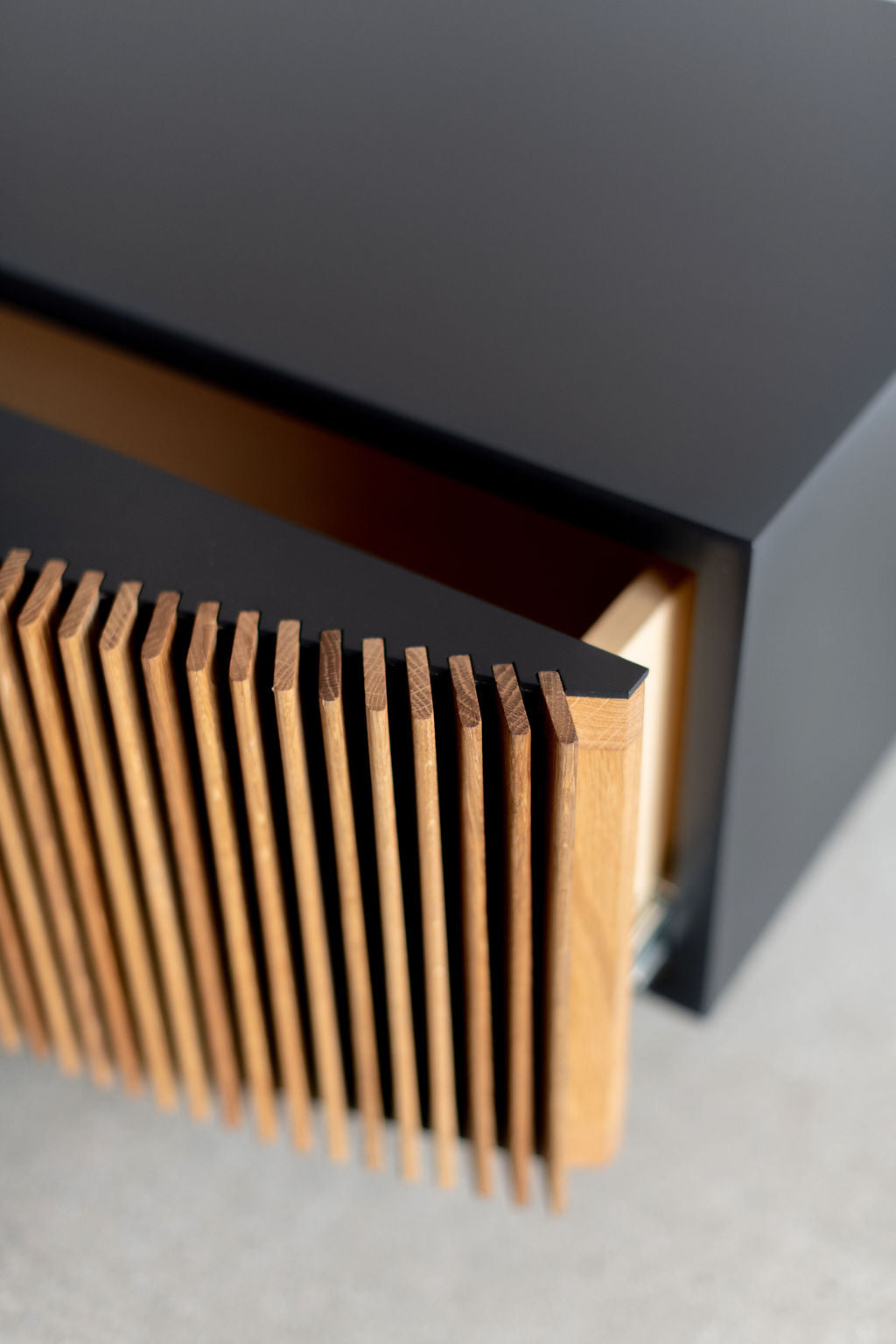 Brooks nightstand - close up on wood details