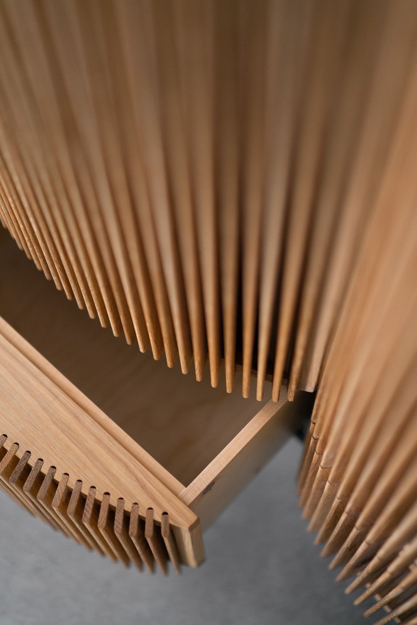 Brooks sideboard - close up on wooden drawer