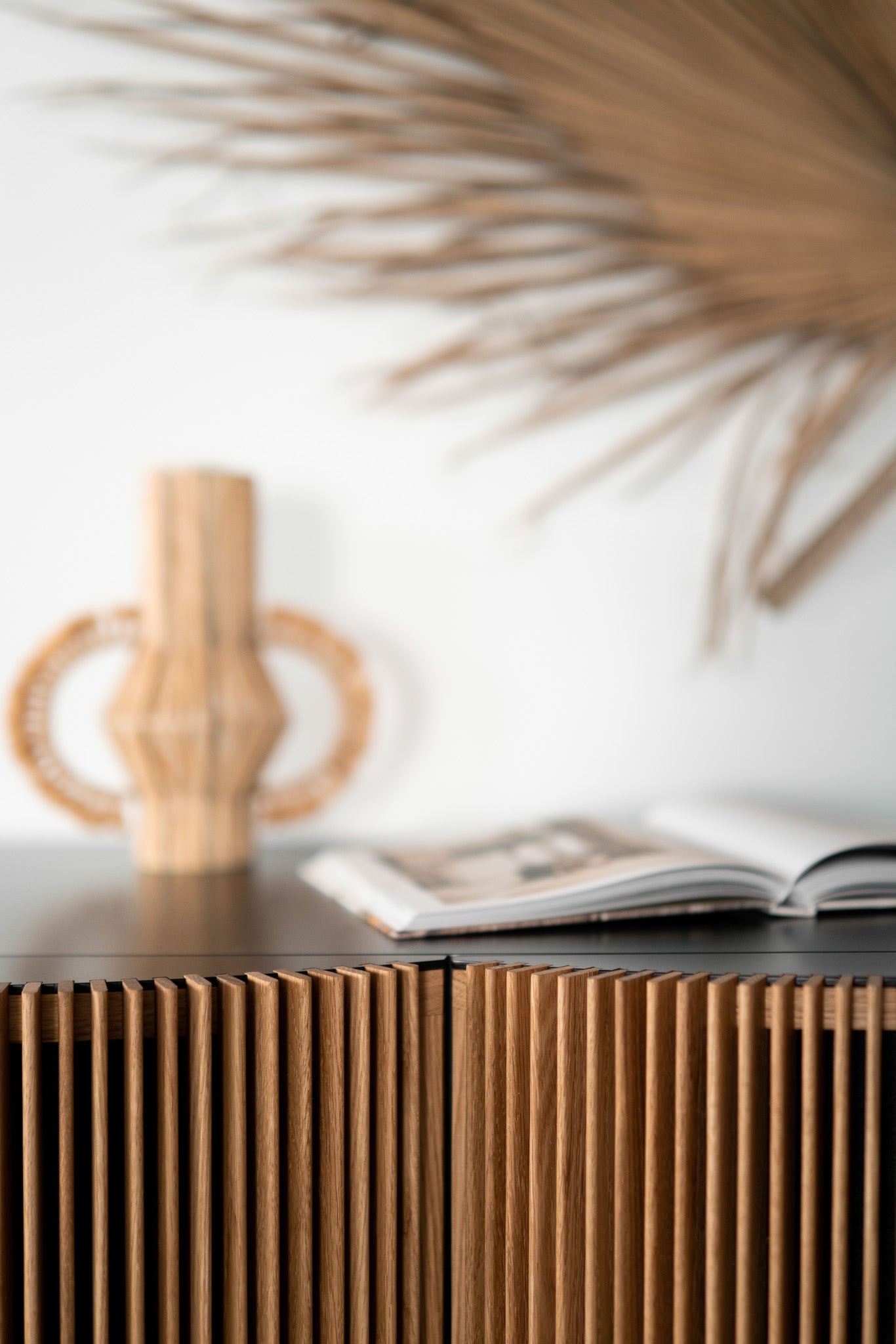 Brooks sideboard- close up on wood door and metal casing