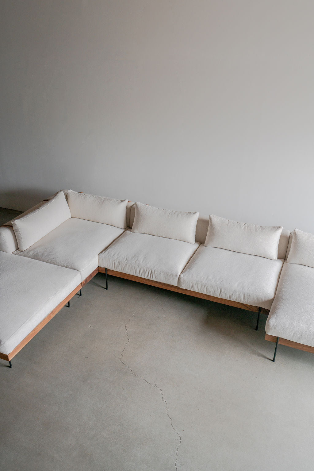 Rivera Sofa sectional (4 piece) wood frame, steel legs and upholstered cushions
