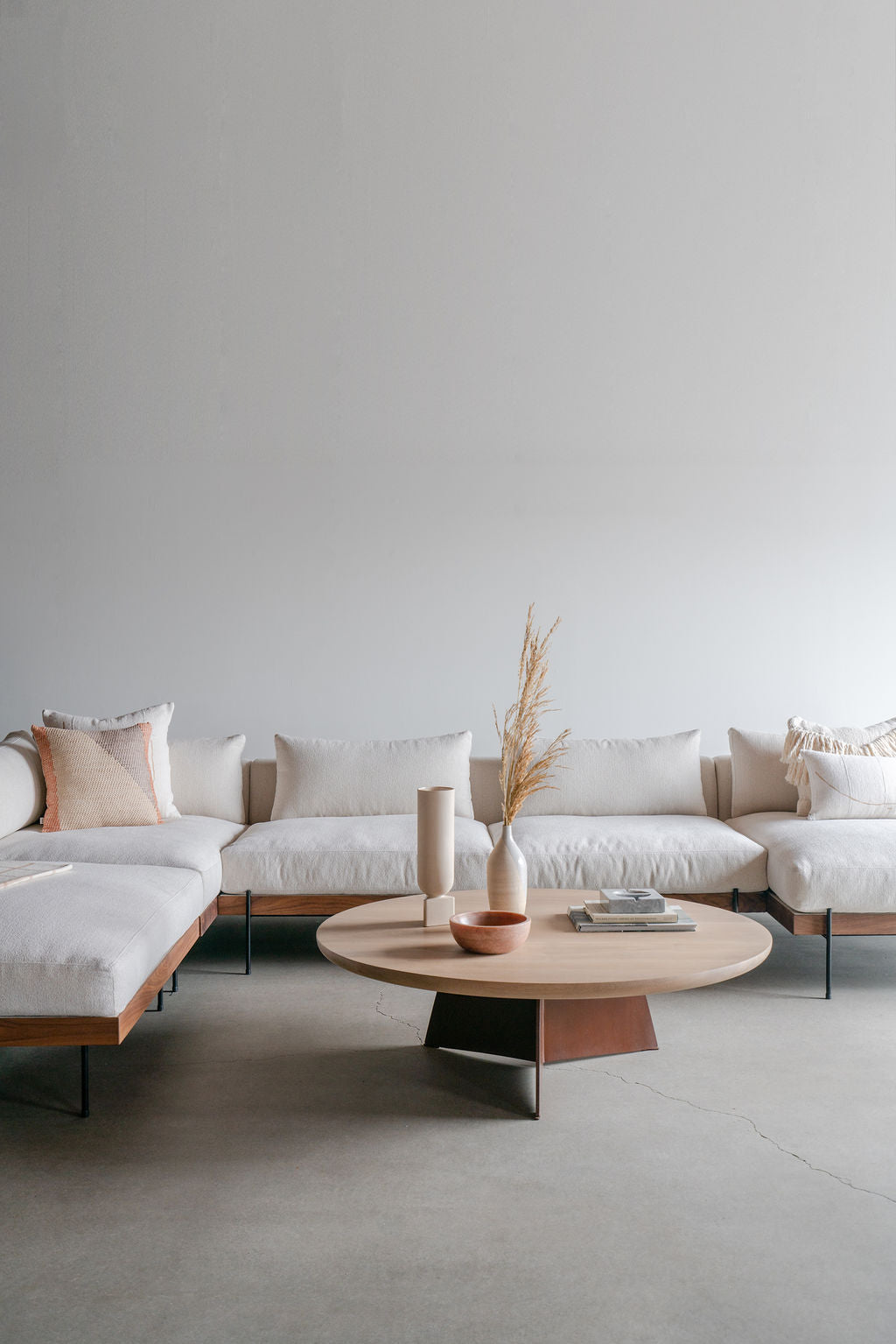 Rivera Sofa sectional (4 piece) wood frame, steel legs and upholstered cushions