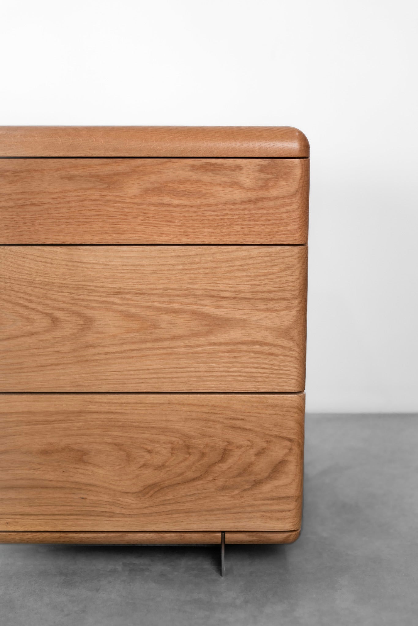 Carter dresser- Oak dresser with steel leg- right side shot