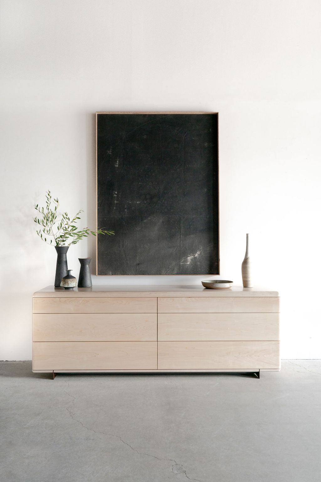 maple dresser American Drew AD Modern Synergy Nouveau Walnut modern interpretation of timeless craftsmanship Carter Dresser - Croft House