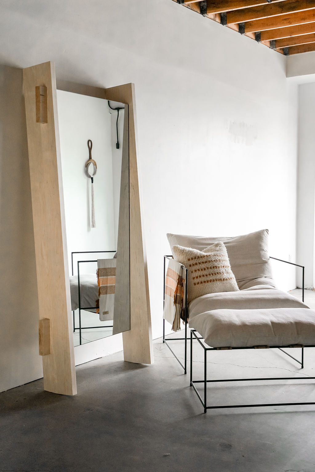 Carter mirror- bleached maple wood mirror