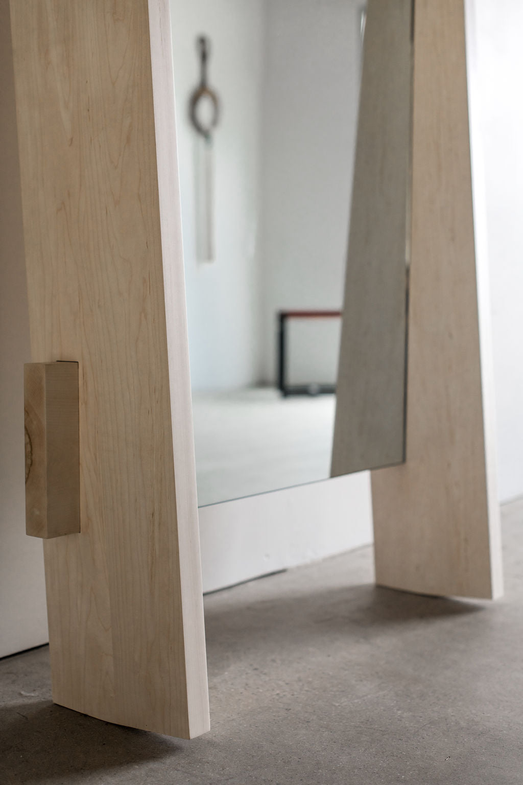 Carter mirror- bottom half of. bleached maple wood mirror