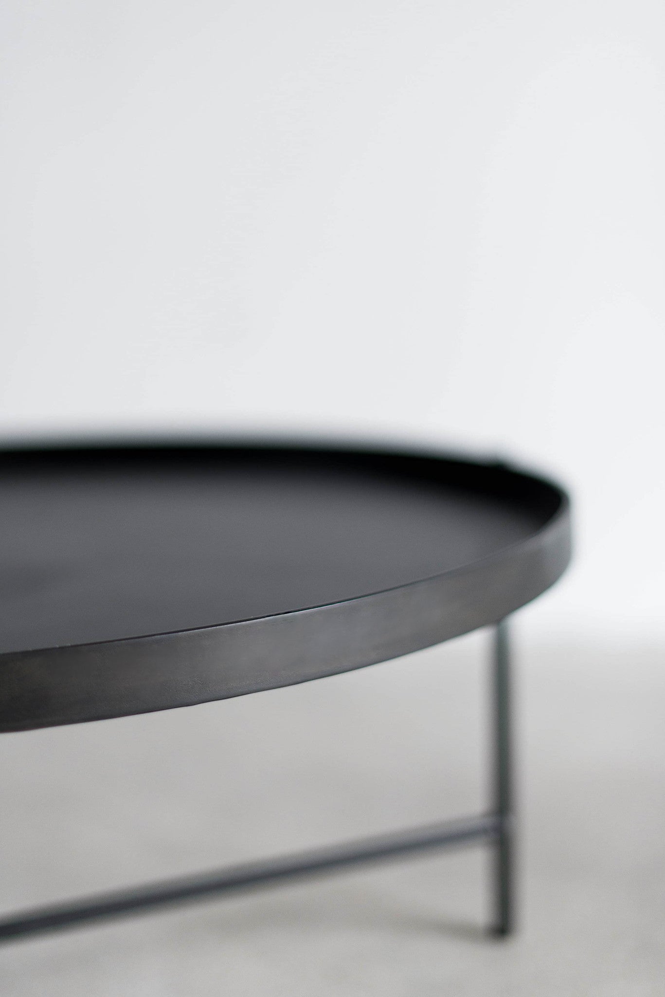 close up of metal side table