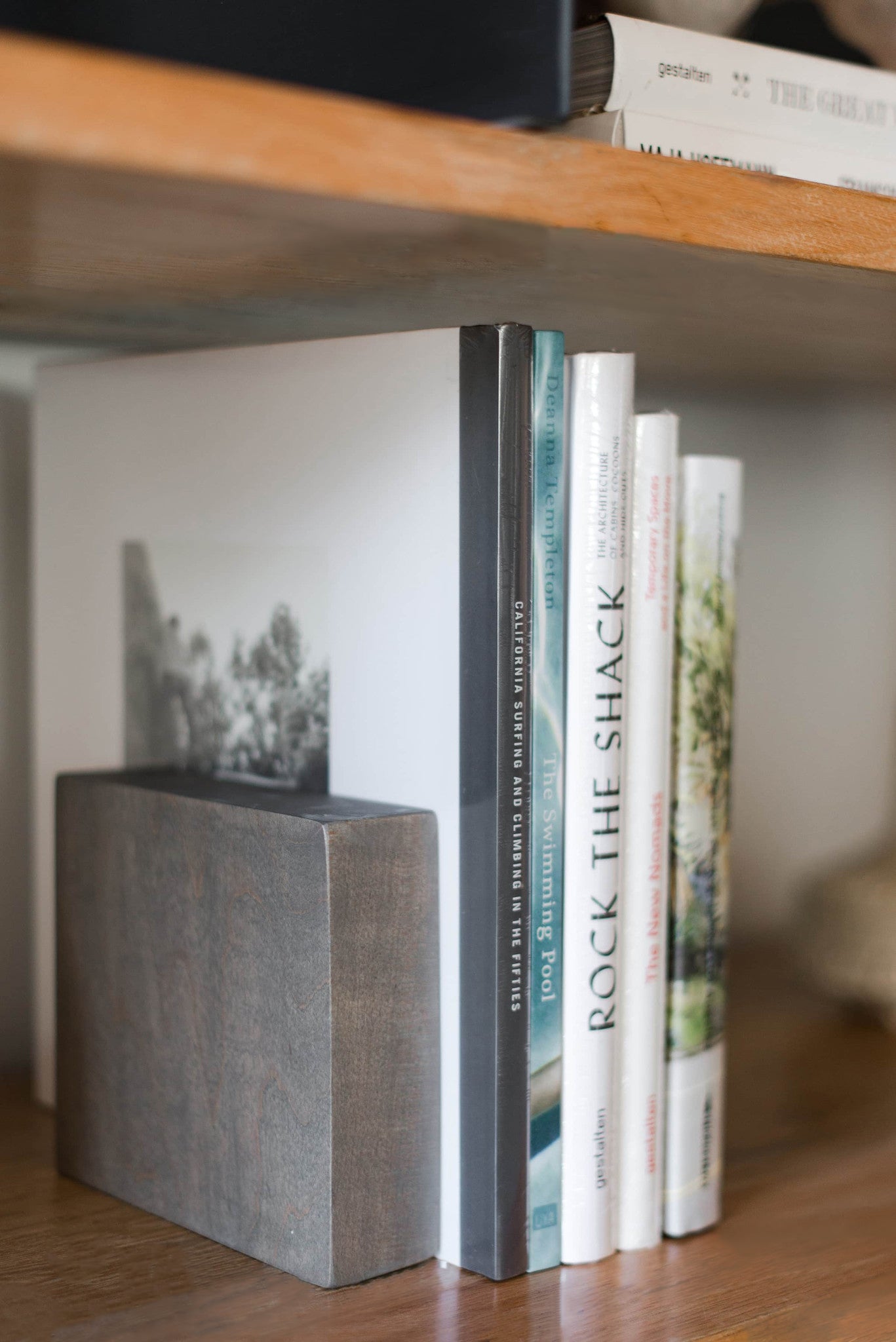 close up shot of wood shelf