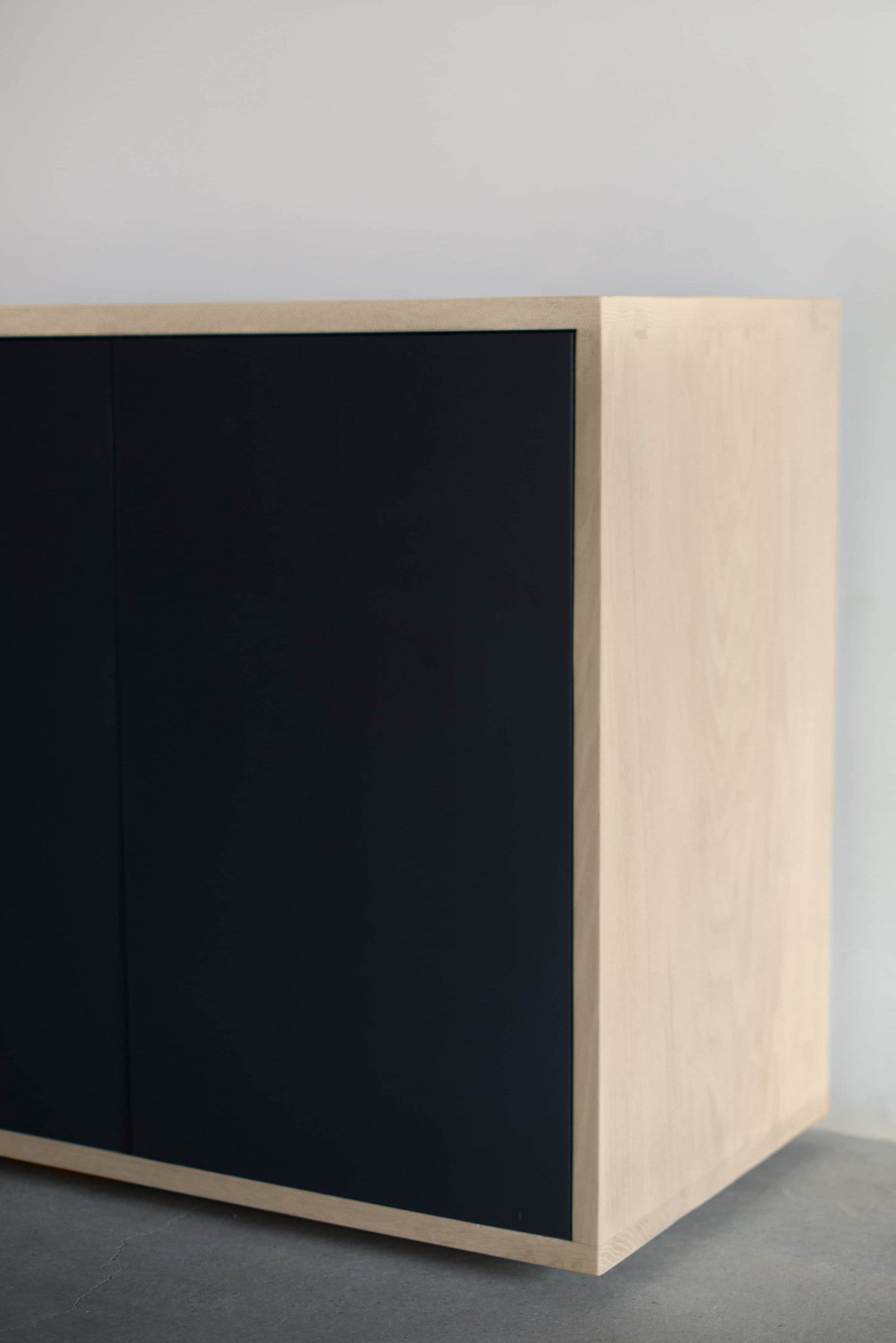 Mossam credenza - wood and leather cabinet
