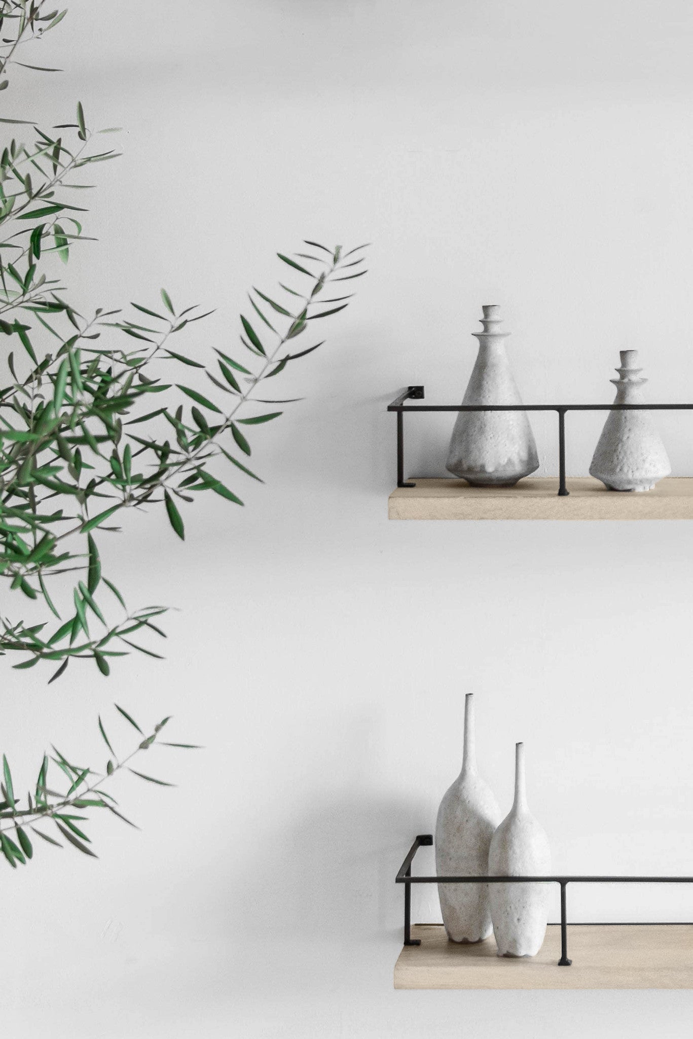 Croft house shelves- Oak wood and metal shelves