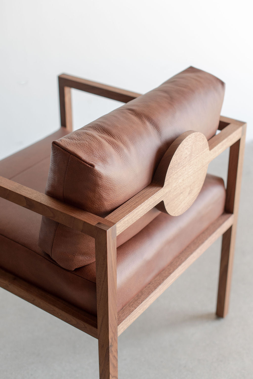 Eve dining chair walnut - top angled shot
