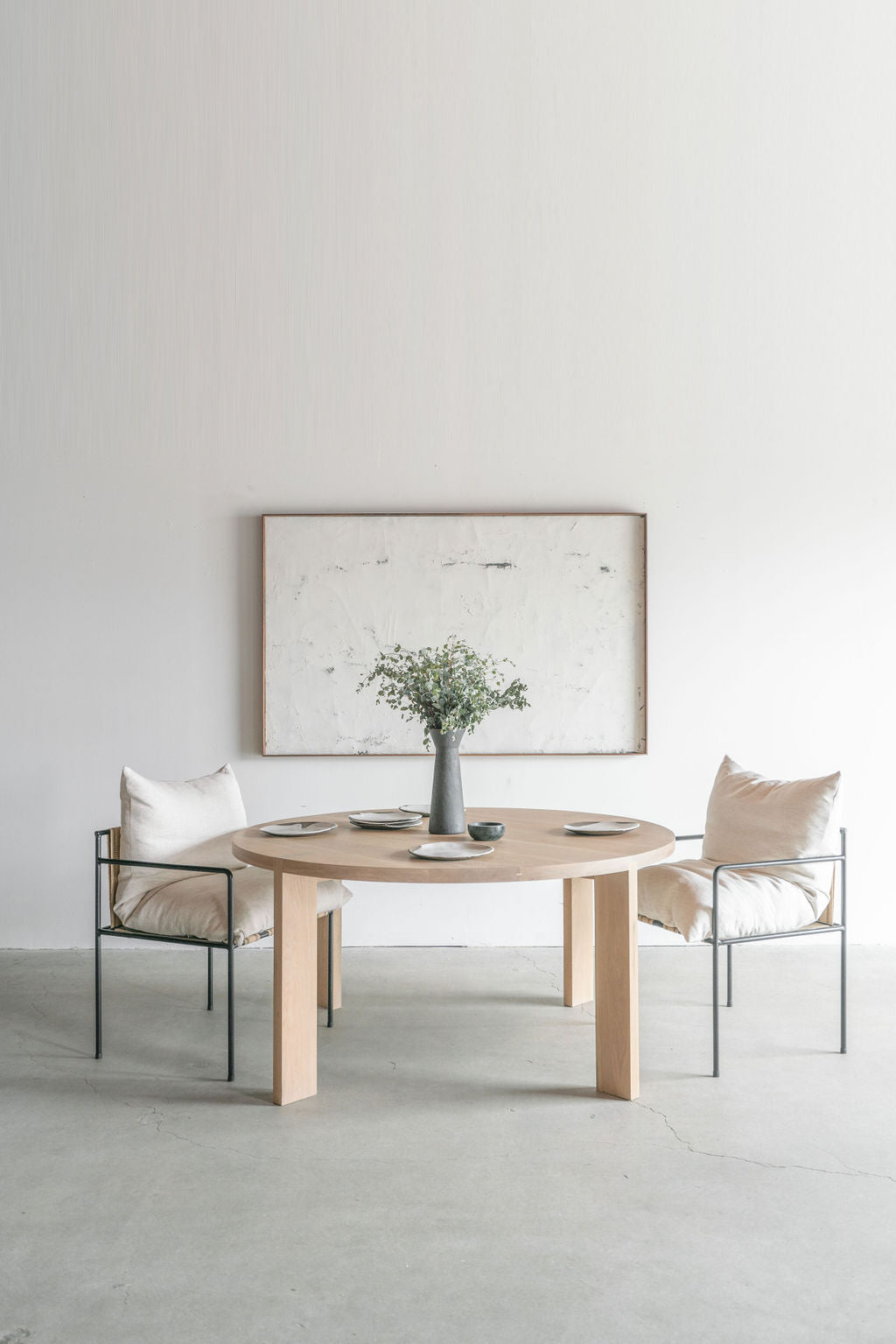 Eve dining table - oak wood dining table, styled
