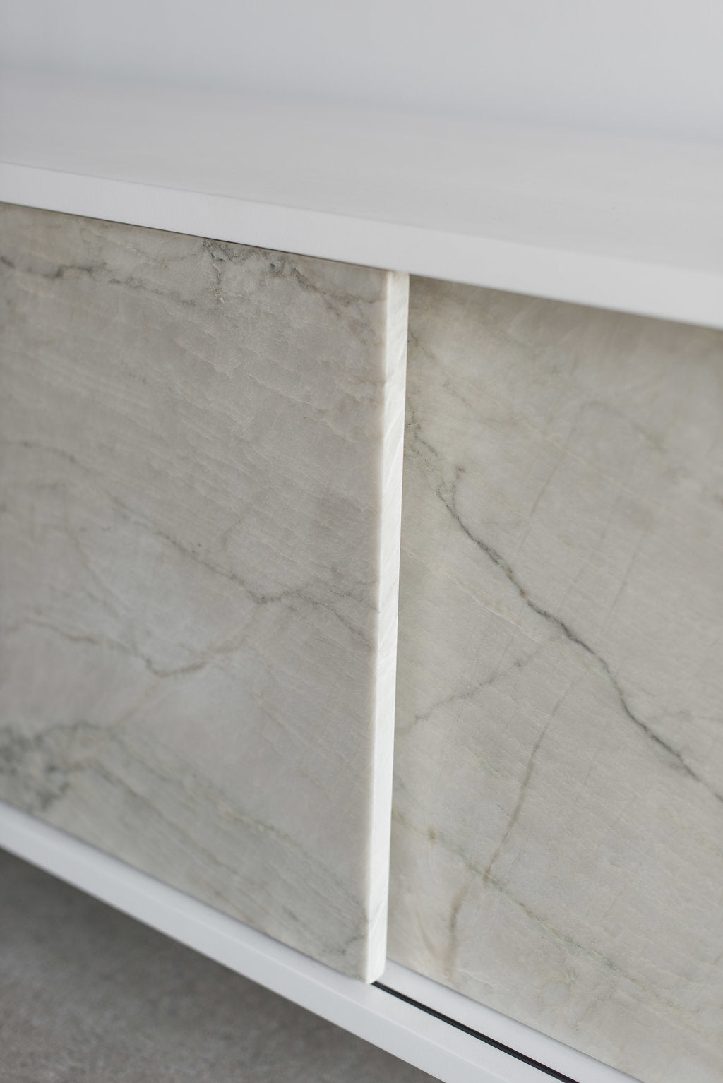 Granada credenza - close up on marble doors