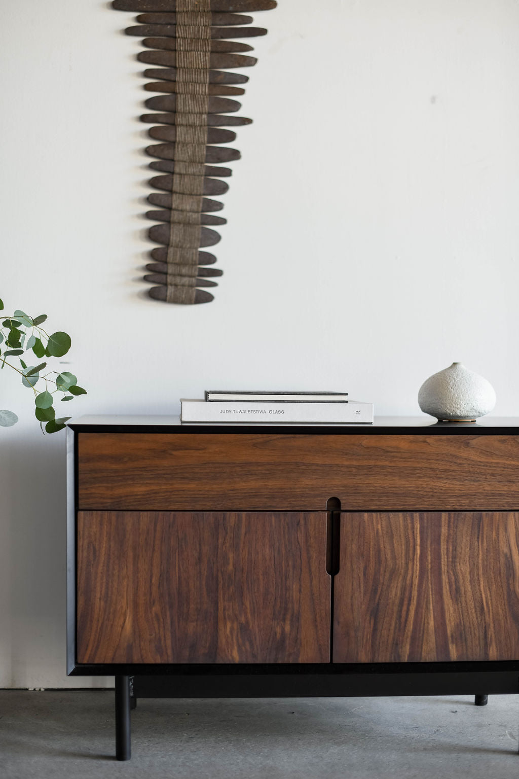 Kings nightstand - steel casing with wood door and drawer