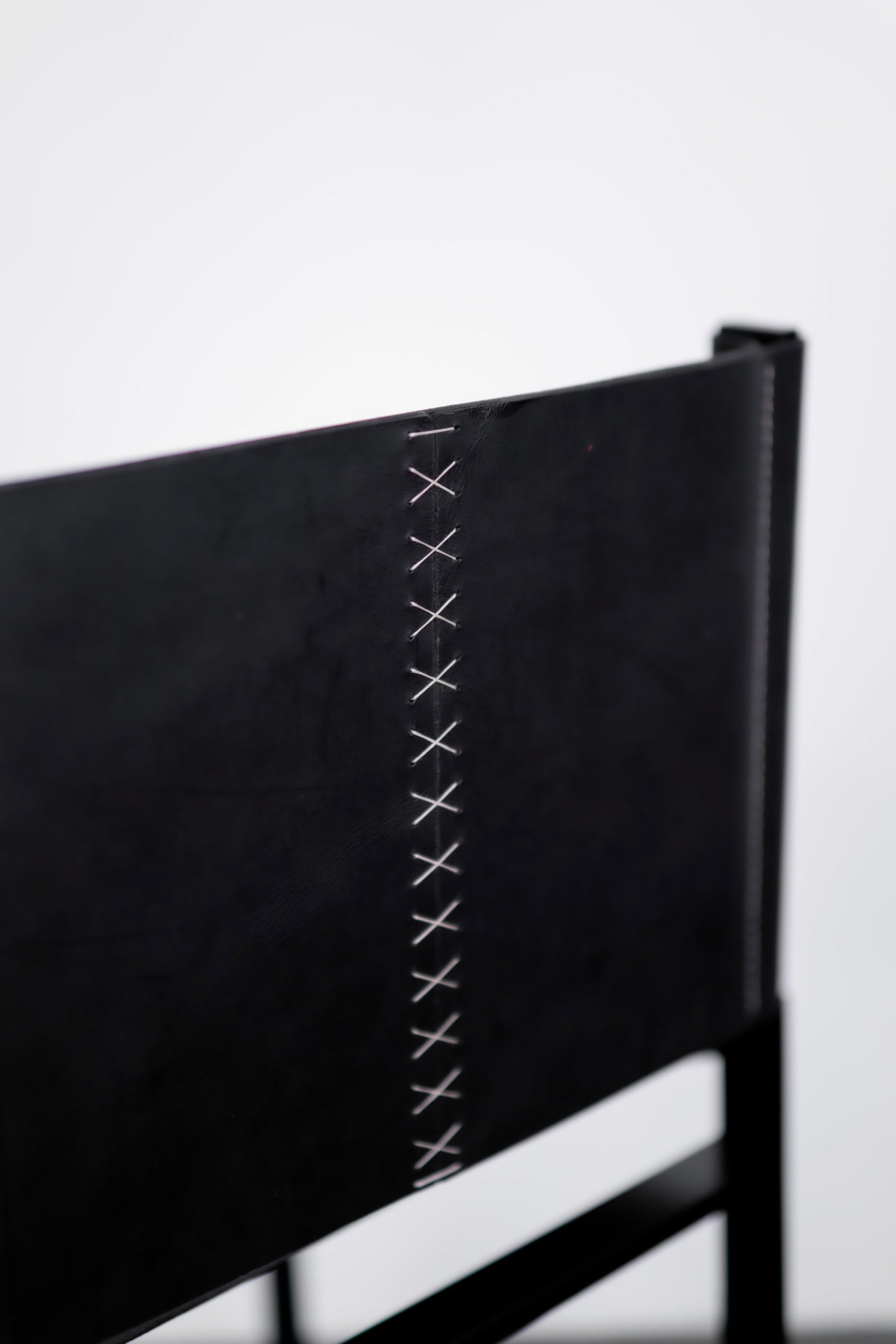 Latigo counter stool - black leather