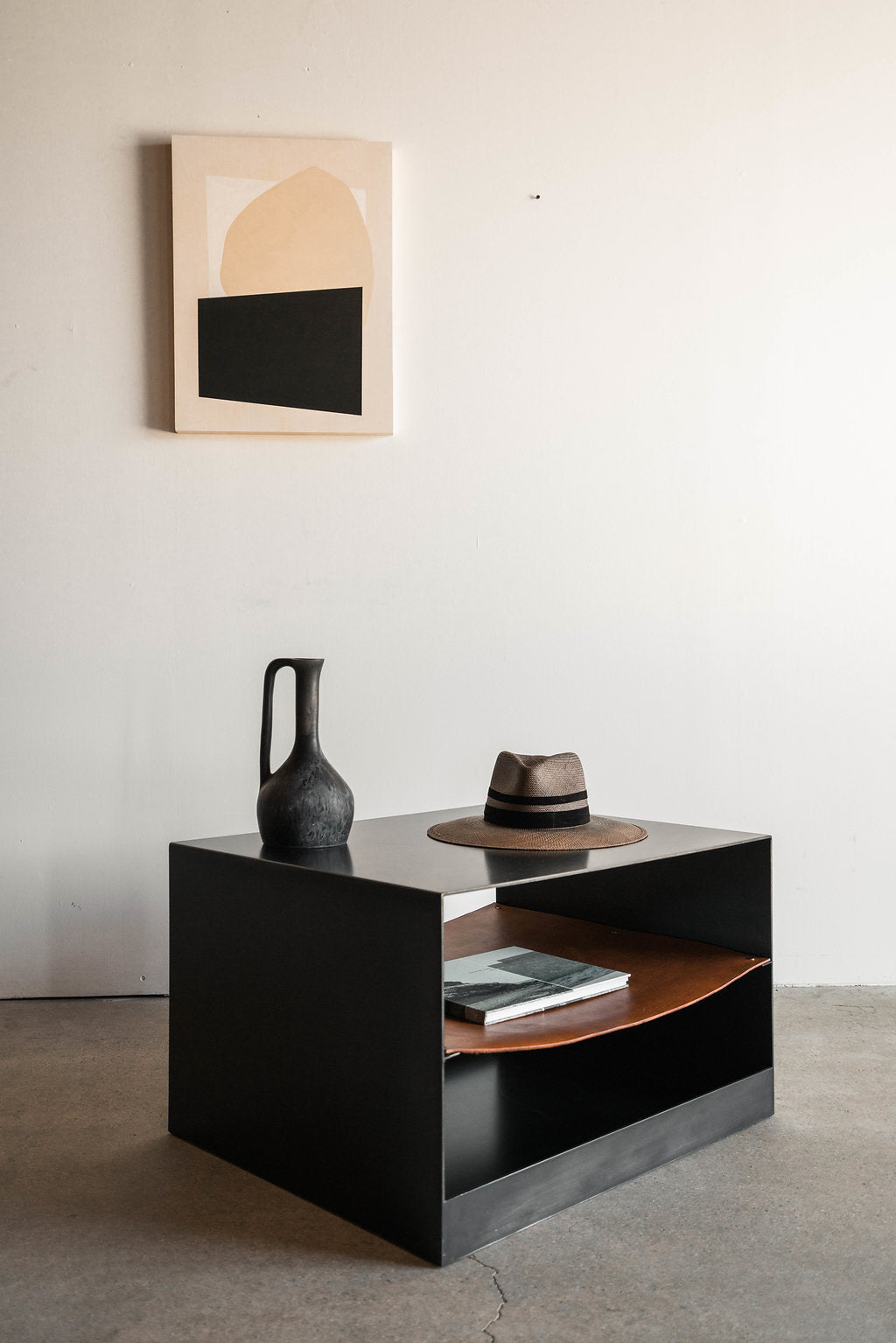 Latigo Side table - full shot, styled