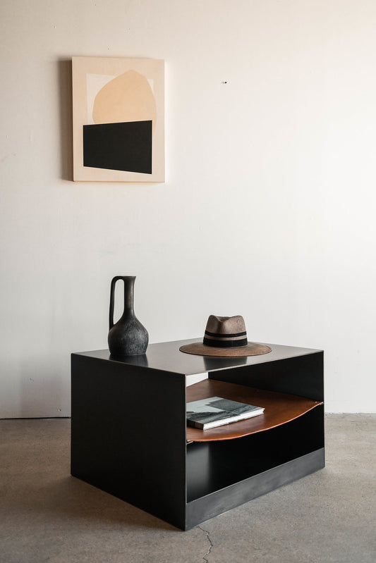 Latigo Side table - full shot, styled