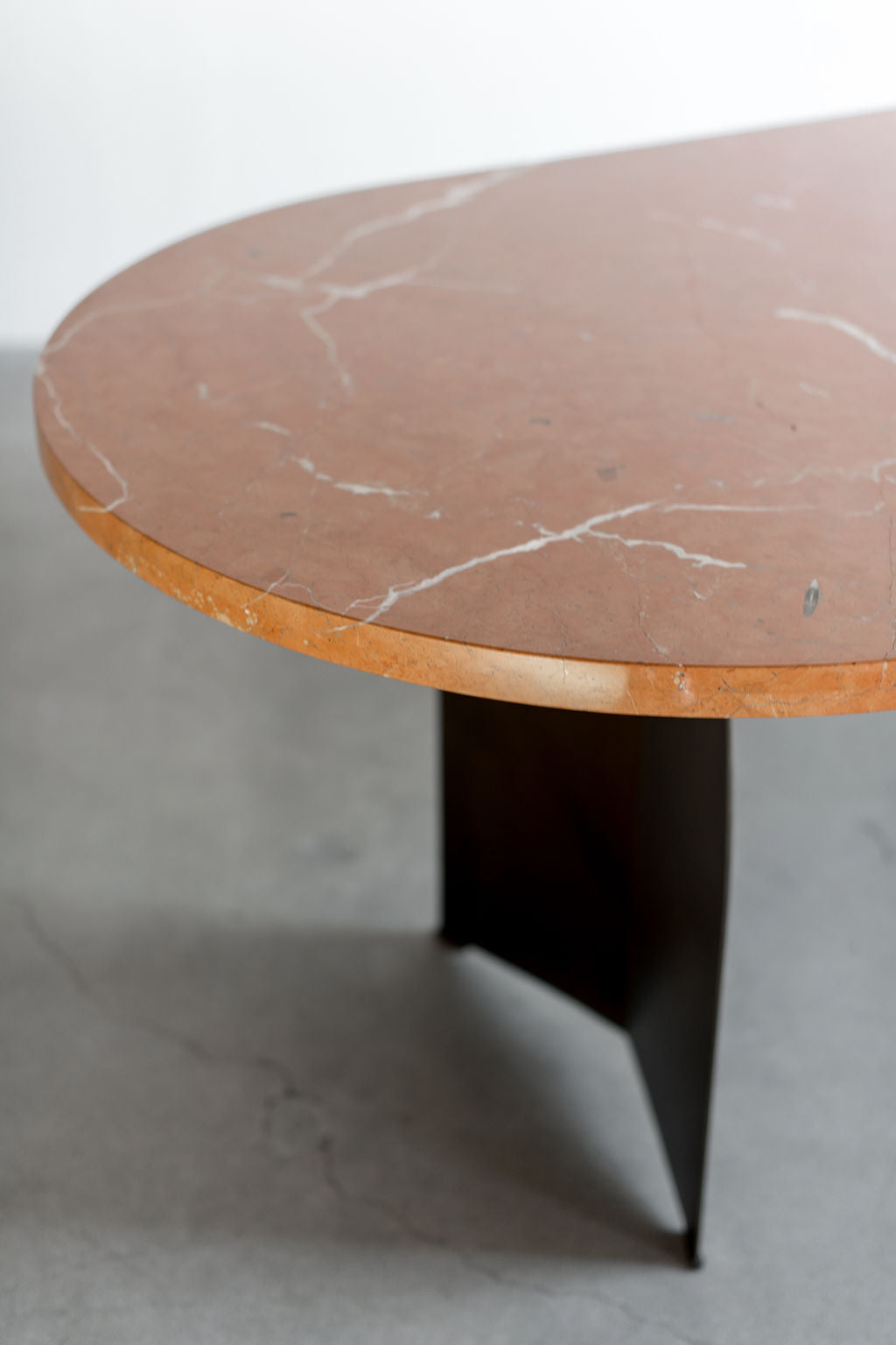 Loma dining table - steel legs with marble top