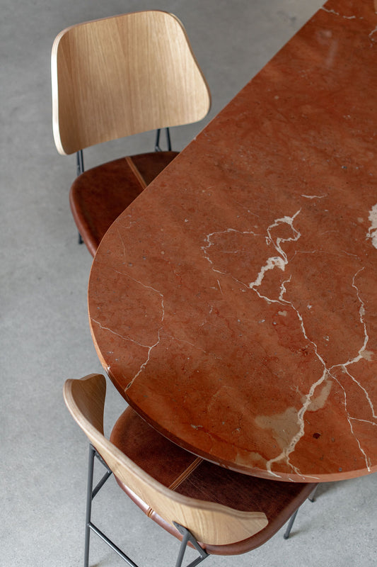 Loma dining table styled with spaulding dining chair