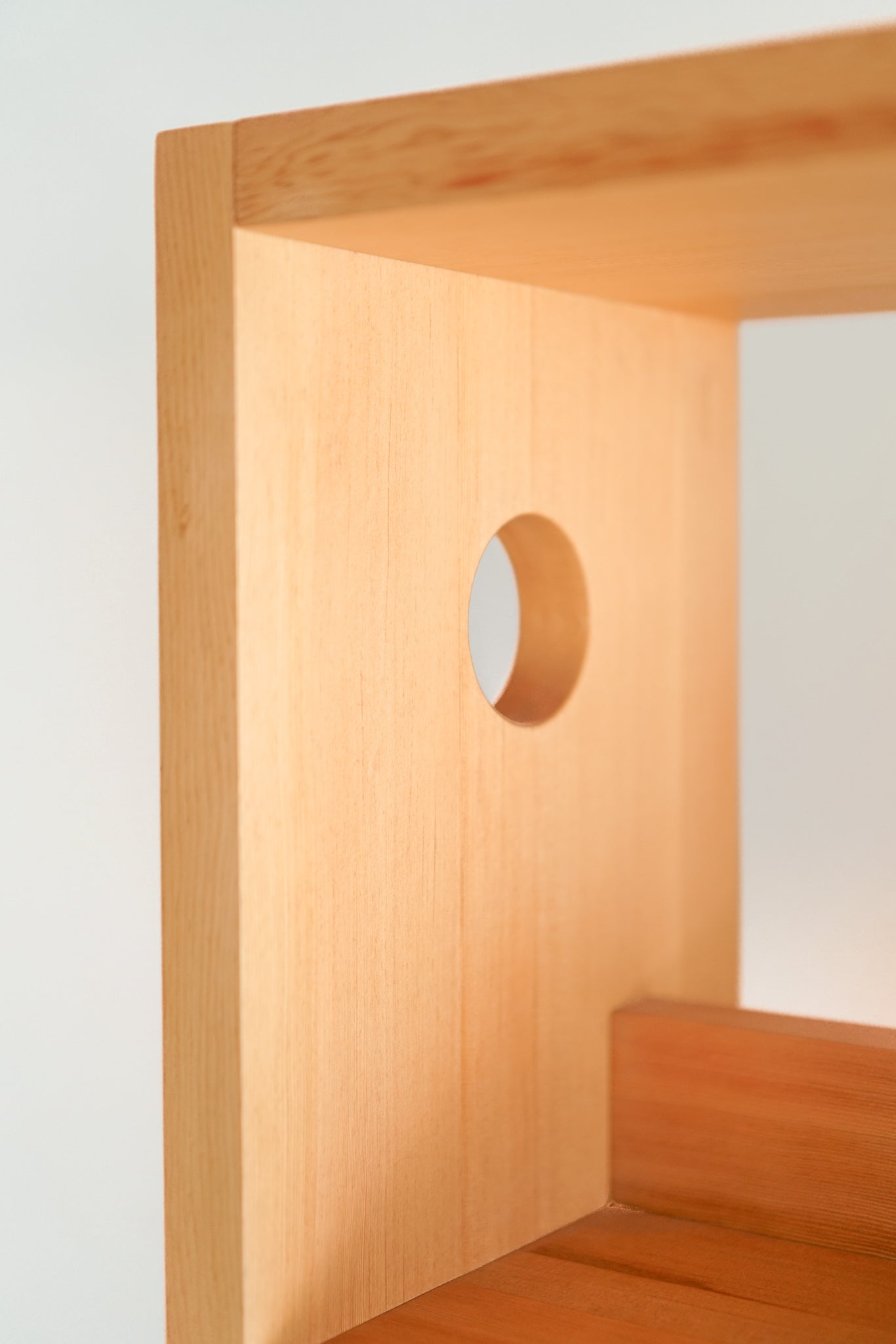 Milo bookcase top left corner