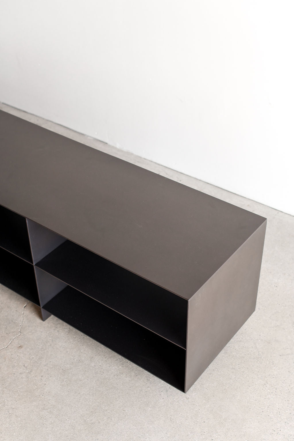 noah book shelf - steel bookshelf with steel legs, top shot
