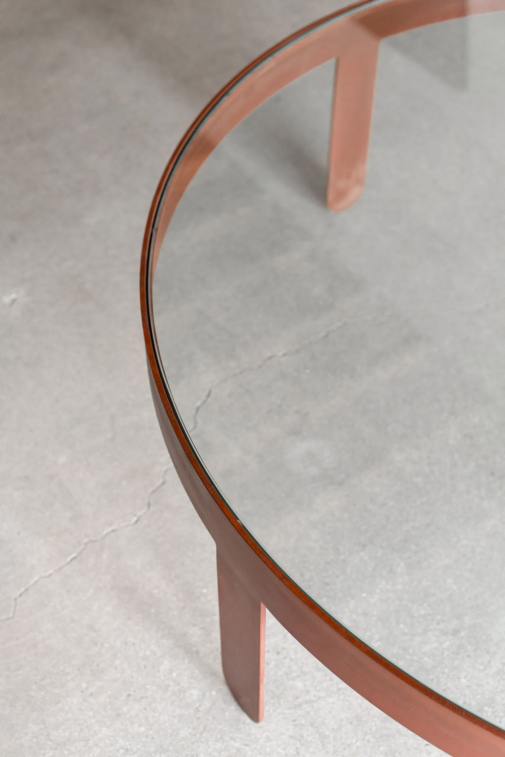 palmas coffee table- steel patina frame with glass top