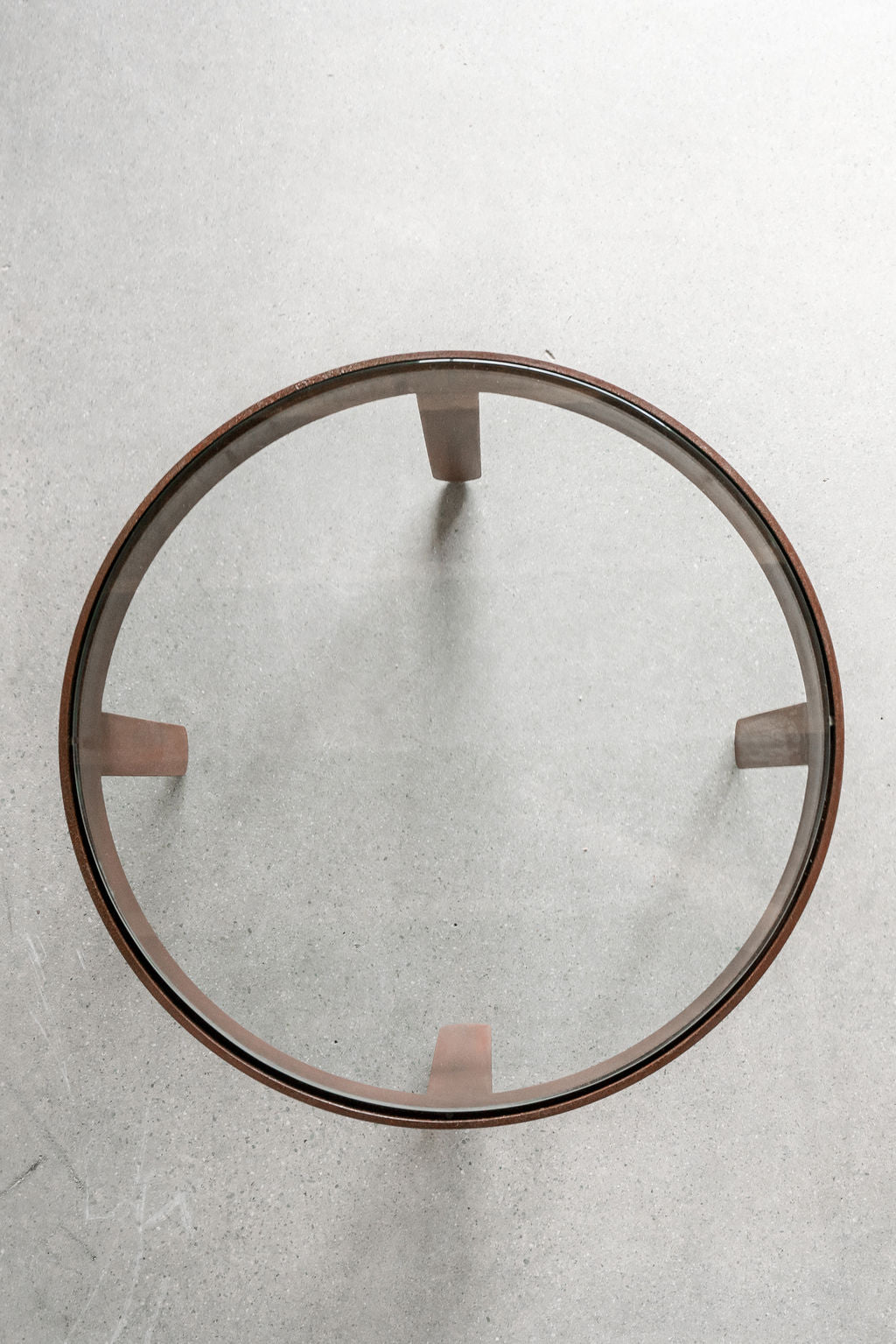 palmas side table - steel patina frame with glass top