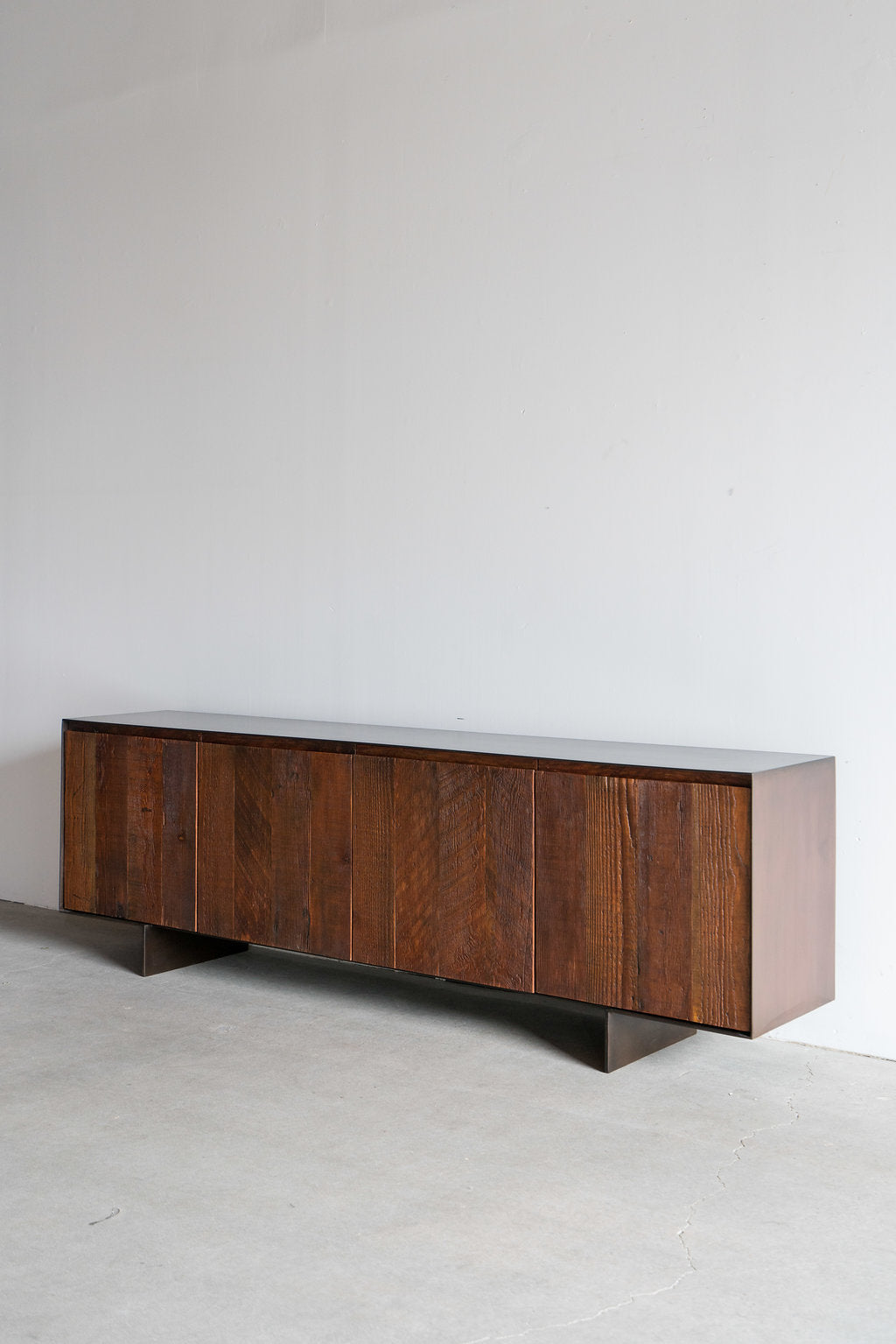Railcar credenza - douglas fir and industrial steel