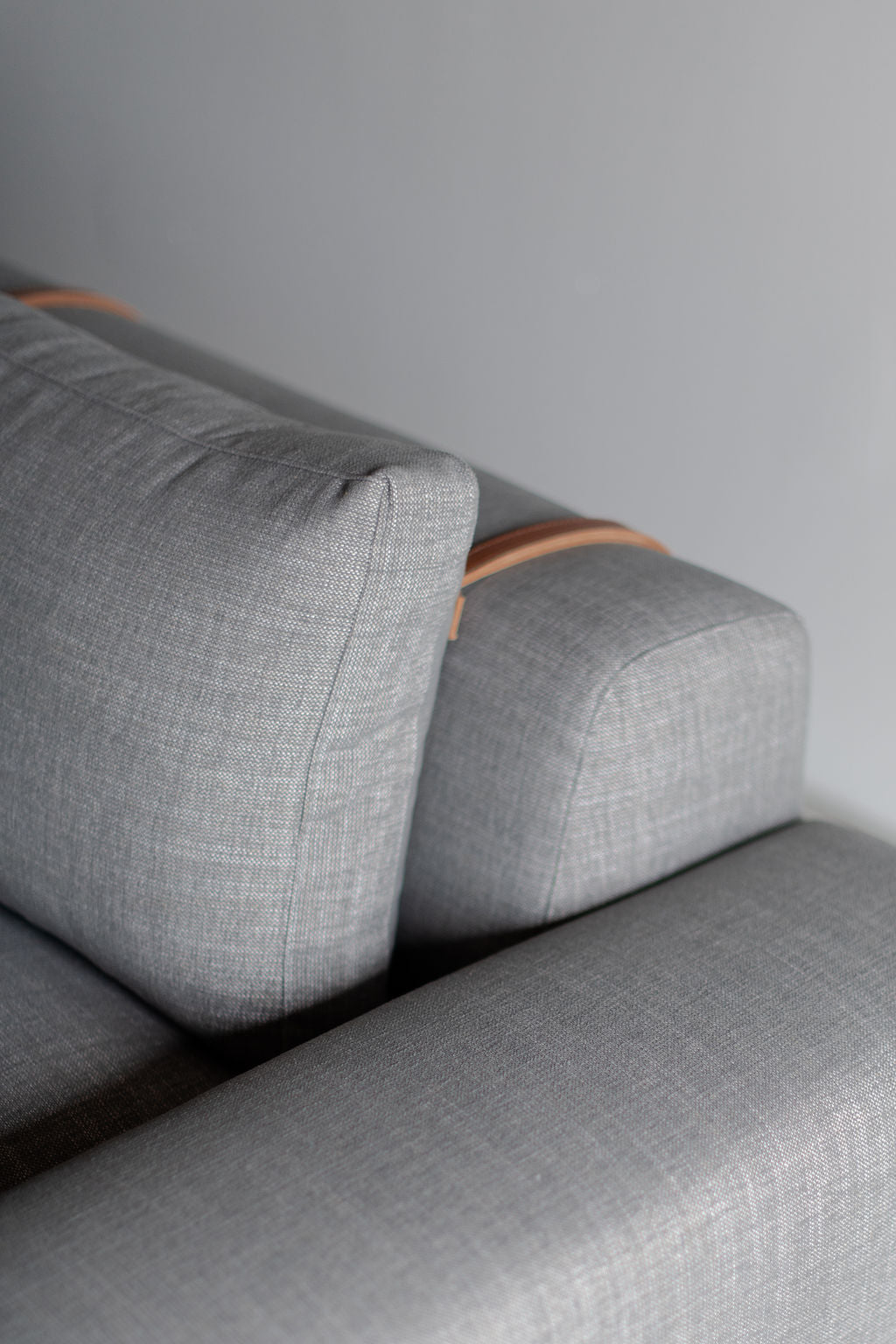 Rivera sofa- wood frame, steel legs and upholstered cushions