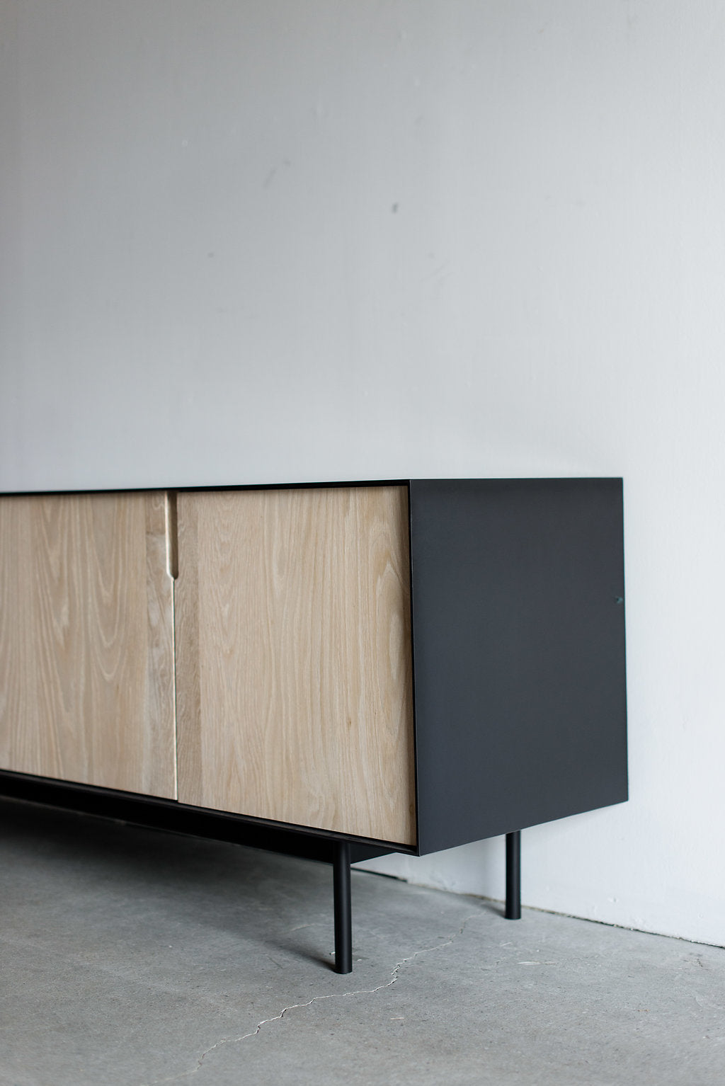 Sierra Credenza - steel casing, wood interior