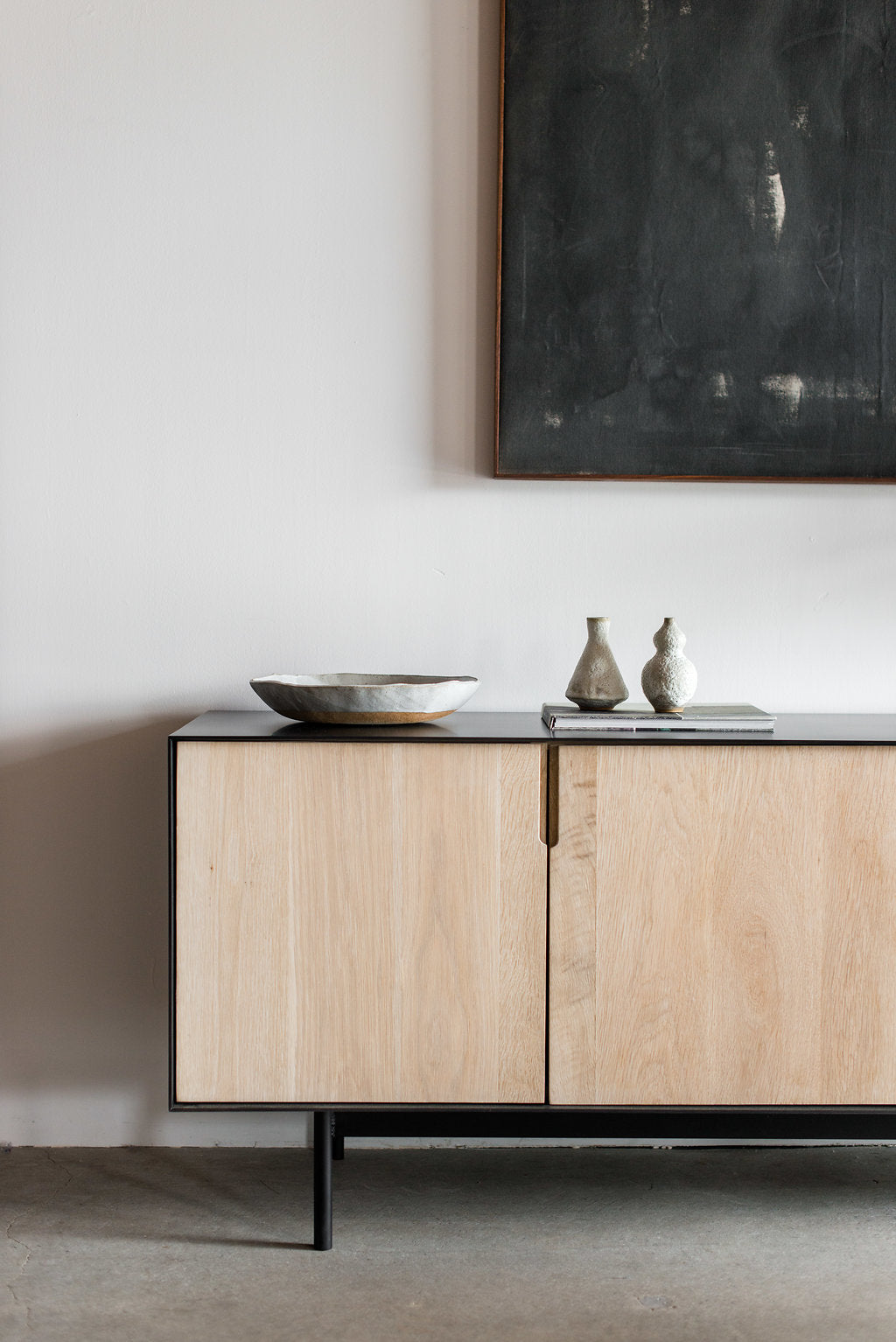 Sierra Credenza - steel casing, wood interior