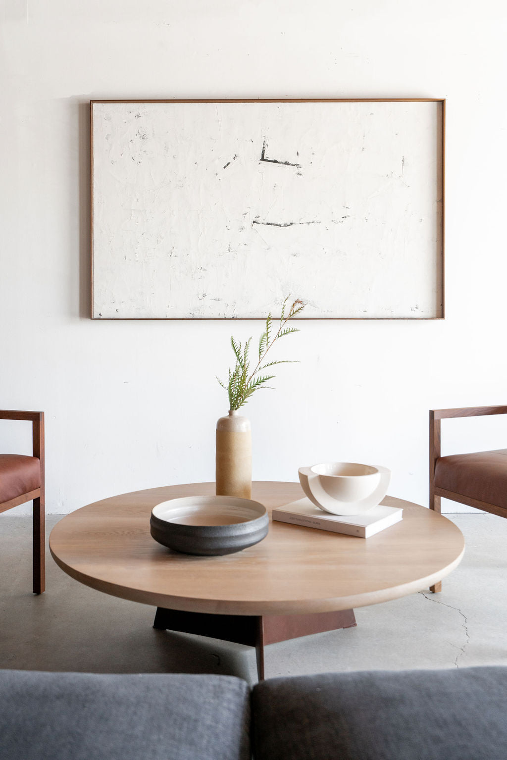 Tula Coffee table- steel legs with wood top