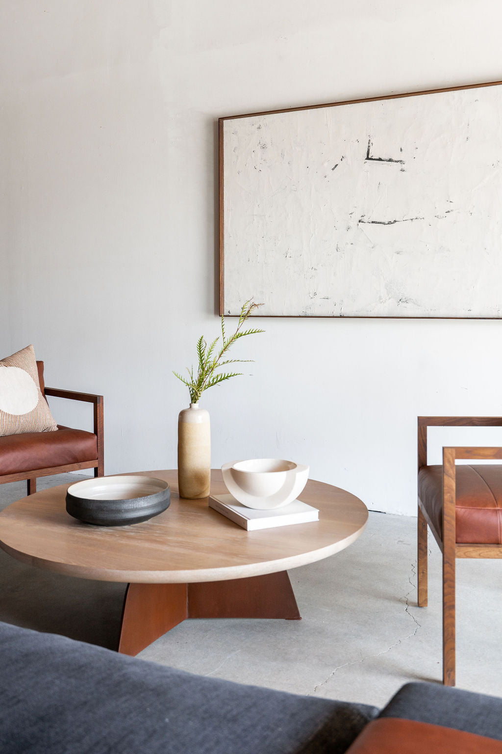 Tula Coffee table- steel legs with wood top