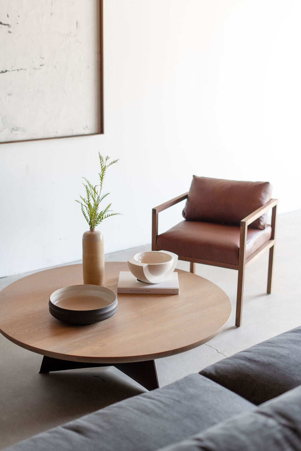 Tula Coffee table- steel legs with wood top