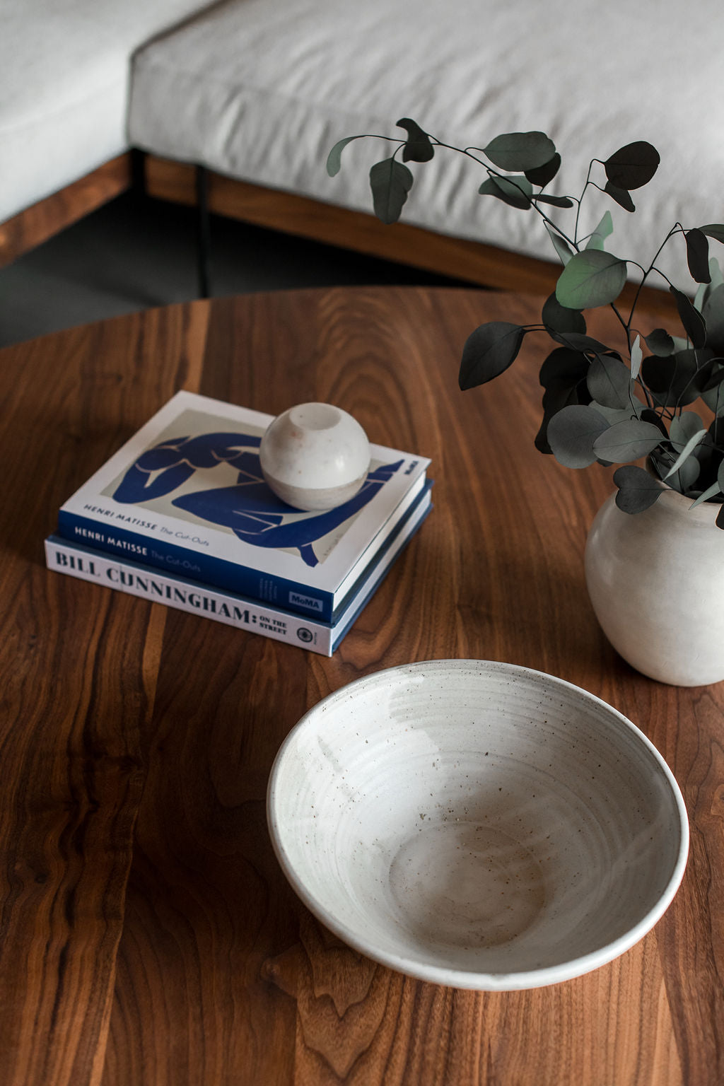 Tula Coffee table- steel legs with walnut wood top