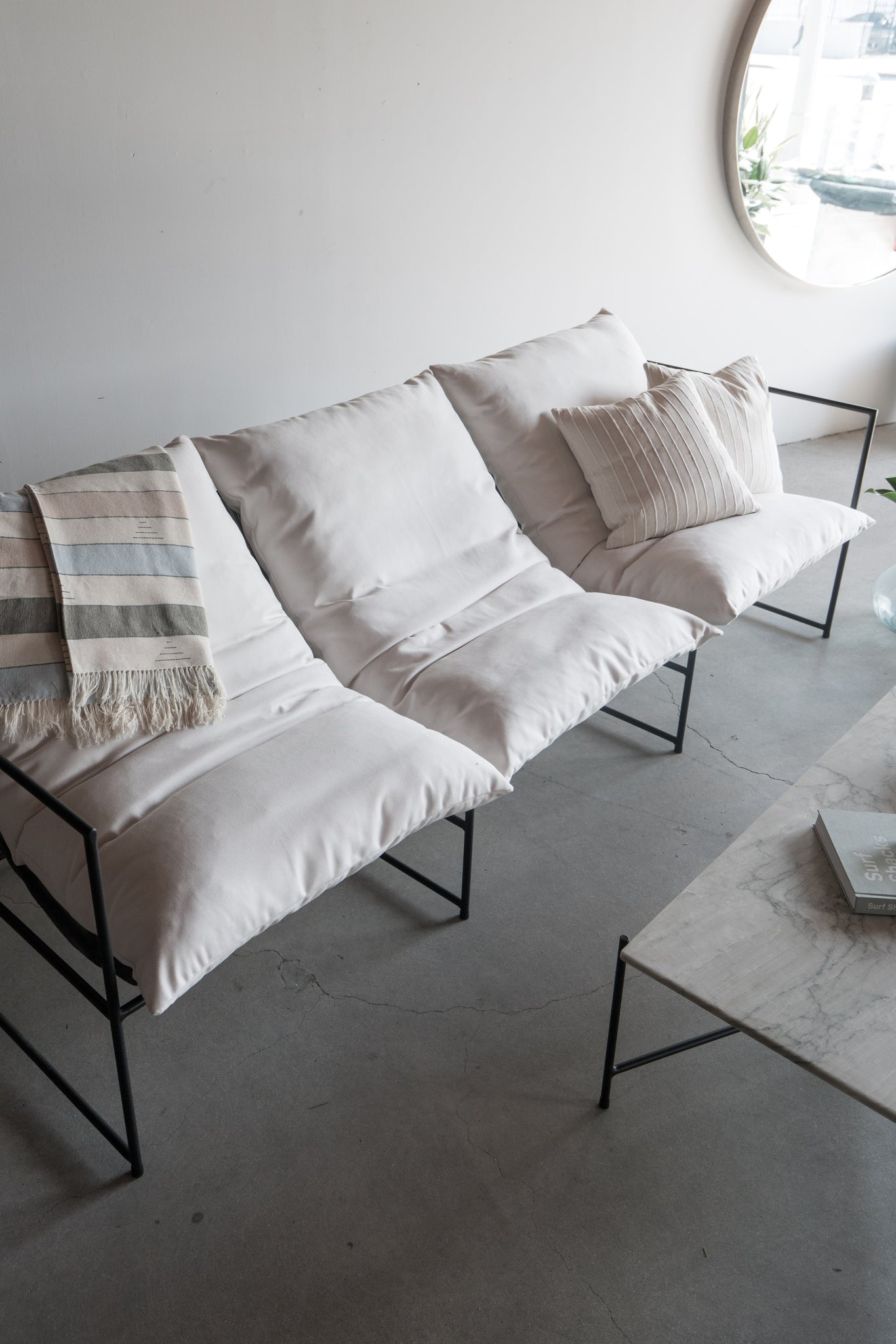Outdoor sierra sofa - steel frame and fabric seat
